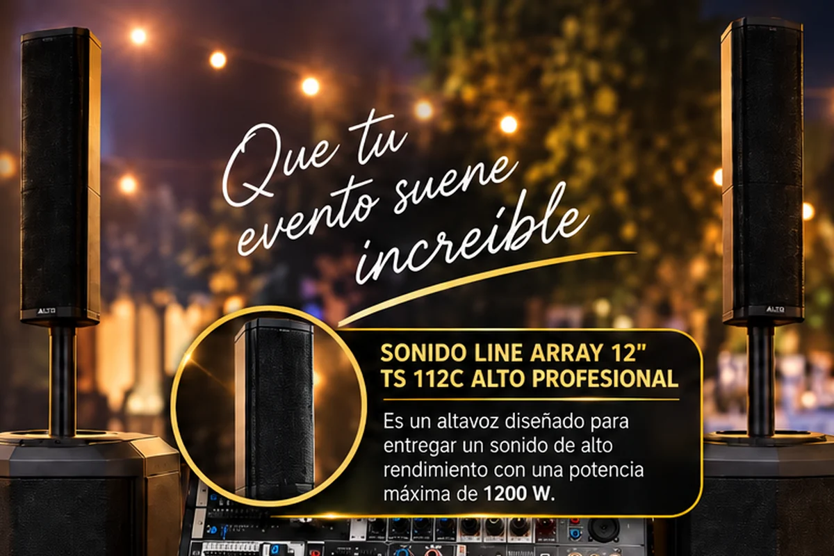 Imagen de referencia de un sistema de sonido Line Array